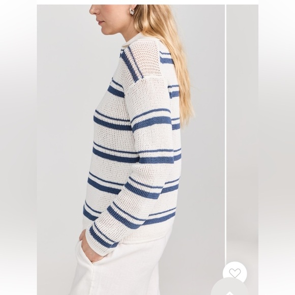 Vince Racked
Ribbed Stripe Cotton Knit Pullover Blue and White Size Small - Picture 4 of 12